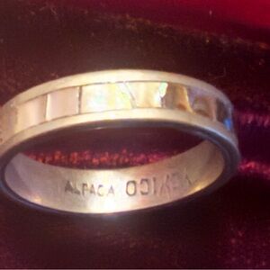 Abalone Shell Silver Ring - Size 6.5